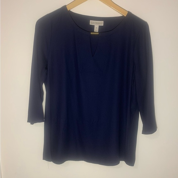 Dana Buchman navy blue shirt. Size M - Picture 1 of 9